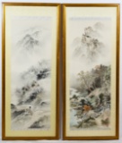 Asian Painted Silk Panels