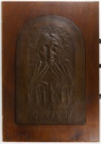 Boris Schatz (Israeli, 1867-1932) 'Kabbalat Shabbat / Blessing the Candles' Bronze Plaque