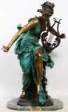 (After) Albert Ernst Carrier Belleuse (French, 1824-1887) 'Melodie' cast Bronze Sculpture