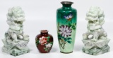 Asian Carved Stone and Cloisonne Assortment