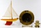 English Toy Pond Boat and Brass Items