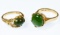 14k Gold and Green Quartz Rings