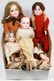 German Bisque Shoulder Head Doll Assortment