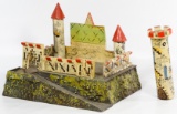 Painted Wood Toy Castle