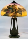 Reverse Painted Shade Table Lamp
