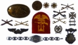 Military and Fraternal Pin, Badge and Patch Assortment