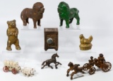 Cast Metal Toy and Still Bank Assortment