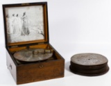 German Kalliope Music Box and Disc Assortment