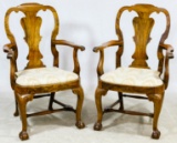 Queen Ann Walnut Arm Chairs