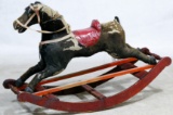 Wood and Velvet Rocking Horse