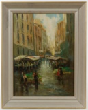 Antonino Sartini (Italian, 1889-1954) 'Street Scene' Oil on Canvas