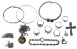 14k and 10k Gold and Sterling Silver Jewelry Assortment