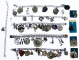 Sterling Silver Charm Bracelet and Charm Assortment