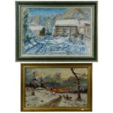 Unknown Artist (American, 20th Century) Oil on Canvas Paintings