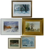Various Artists (American, 20th Century) Painting, Watercolor and Print Landscape Assortment