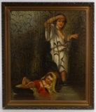 (After) Paul Delaroche (European, 20th Century) 'Miriam and Moses' Oil on Board