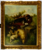 Ernst Czernotzky (Austrian, 1869-1937) 'Sheep' Oil on Canvas Board