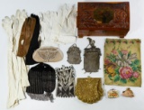 Beaded Purse and Leather Glove Assortment