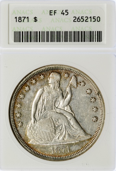 1871 $1 XF-45 ANACS