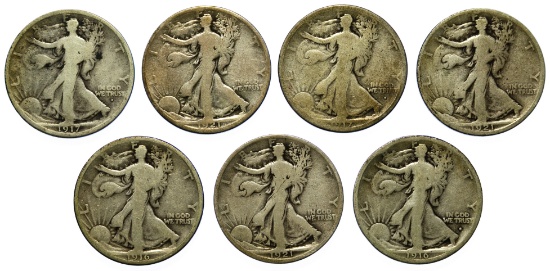 Walking Liberty 50c Assortment