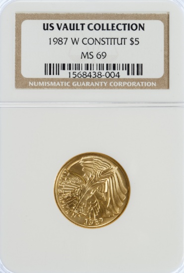 1987-W $5 Constitution MS-69 NGC