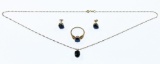 14k Gold and Sapphire Jewelry Suite