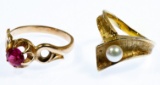 14k Gold and Stone Rings