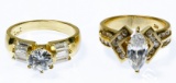 14k Gold and Crystal Rings