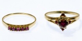 14k Gold and Pink Topaz Rings