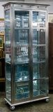 Stainless Steel and Glass Lighted Display Cabinet