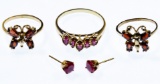 14k Gold, Garnet and Ruby Jewelry Assortment