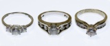 14k White Gold and Crystal Rings