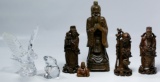 Asian Carved Wood Diety Figurines