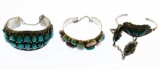 Native American Sterling Silver and Stone Bracelets