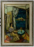 Samuel Brecher (American, 1897-1982) 'Venetian Lady' Oil on Canvas