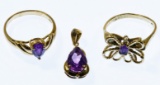 14k Gold and Amethyst Jewelry Assortment