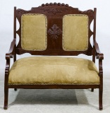 Victorian Mahogany Upholstered Settee