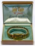 Lord Elgin 'Jump Hour' Gold Filled Wrist Watch