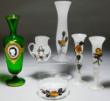 MCM Sterling Silver, Frosted Glass and Amber Style Tableware Assortment