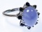 14k White Gold, Blue Spinel and Star Sapphire Ring