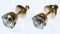 10k Gold and White Topaz Stud Pierced Earrings