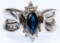 14k White Gold, Sapphire and Diamond Ring