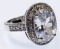 Rhodium Plated 14k Gold and Clear CZ Ring