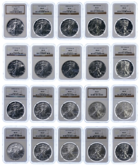 $1 Silver Eagle Assortment MS-69 NGC