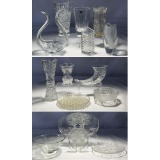 Celtic Crystal and Glass Platter and Vase Assortment