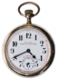 AT&SF 'Train Dispatcher' Gold Filled Open Face Pocket Watch