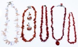 Coral Bead and Branch Jewelry Assortment