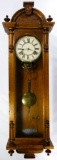 Ansonia Walnut and Glass Cased Wall Clock