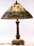 Dragonfly Stained Glass Style Table Lamp
