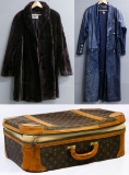 Louis Vuitton 'Stratos 50' Suitcase, Fur and Leather Coat Assortment
